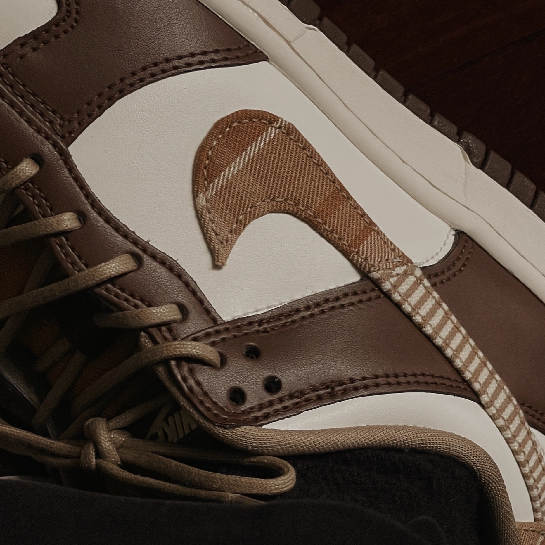 Giày Nike Dunk Low GS Plaid Brown Autumn FV3653-191