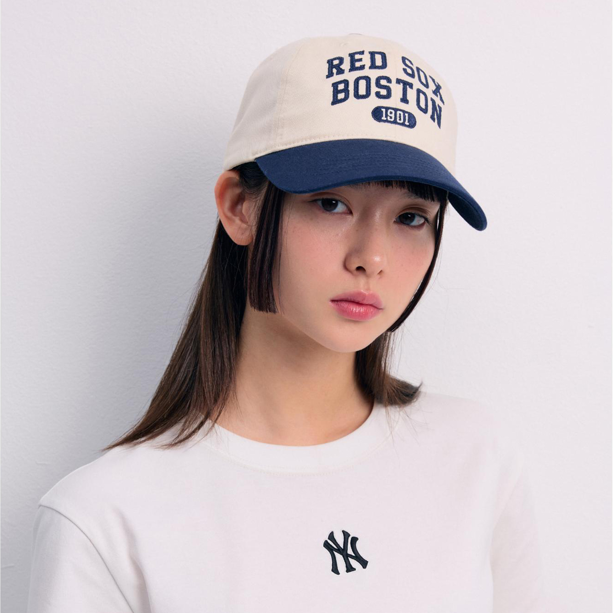 Nón MLB Cursive Boston Red Sox Navy 3ACPVL14N-43NYD