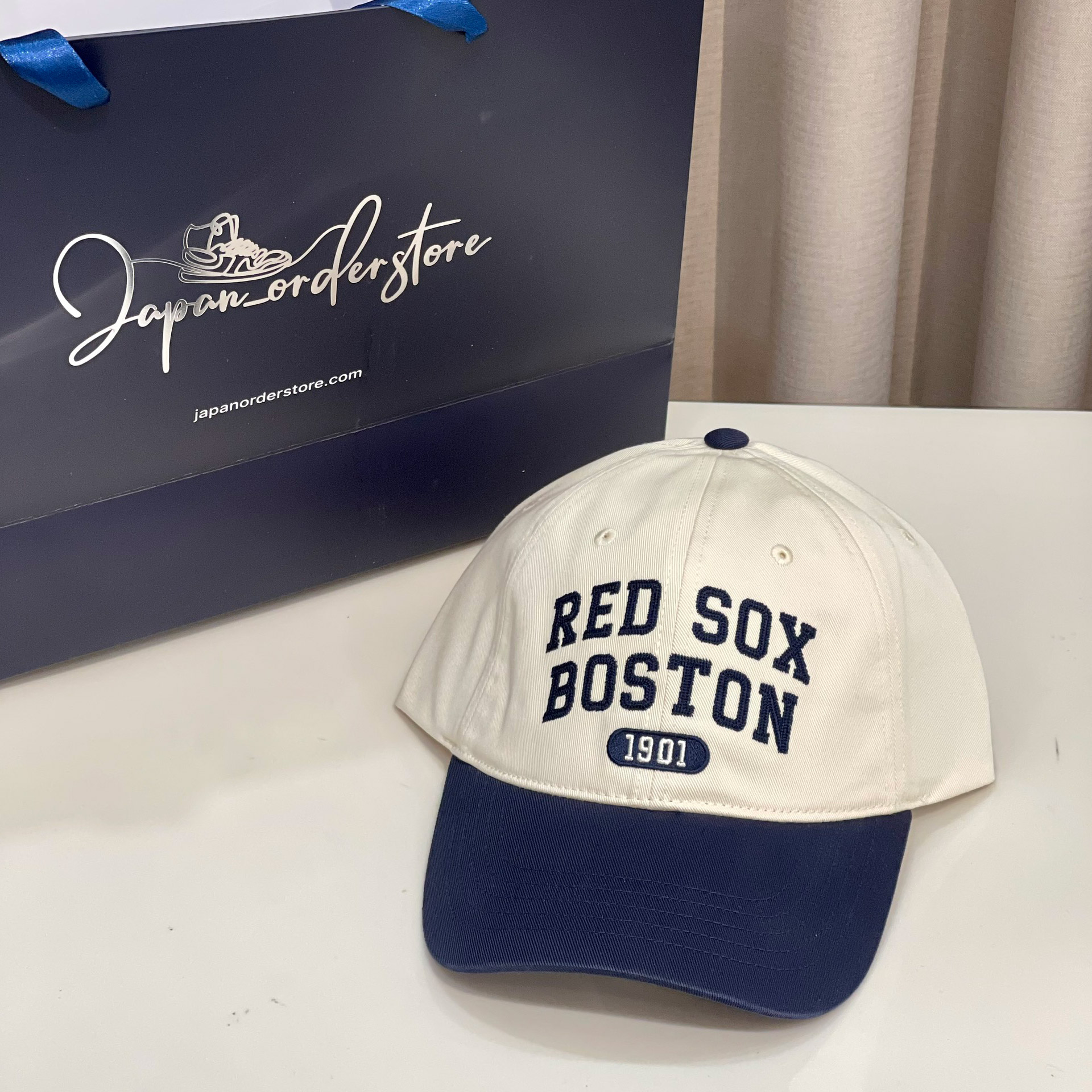 Nón MLB Cursive Boston Red Sox Navy 3ACPVL14N-43NYD