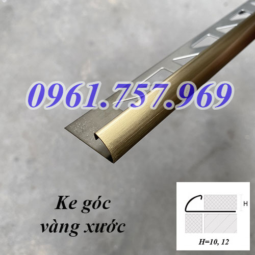 Ke ốp góc inox vàng xước