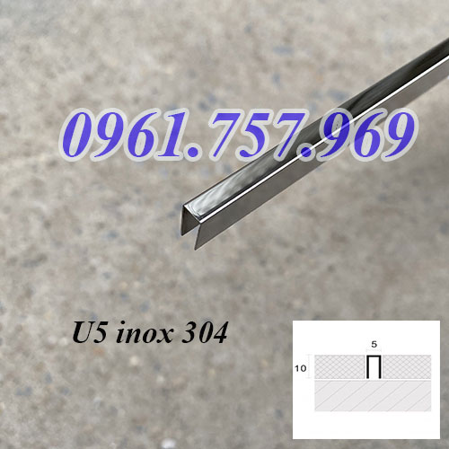 Nẹp inox chữ U5mm