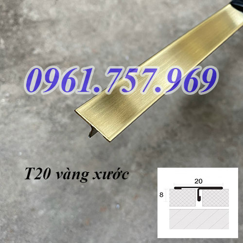 Nẹp inox T20 vàng xước