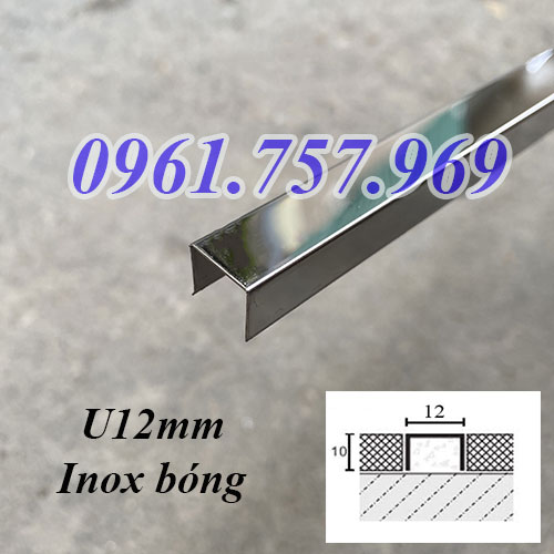 Nẹp inox U12mm