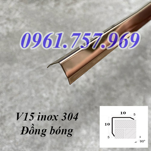 Nẹp inox V15 màu đồng