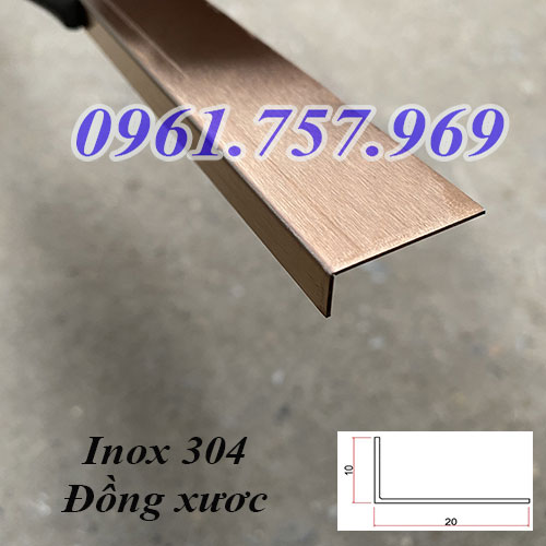 Nẹp L inox đồng xước