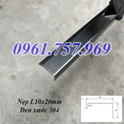 Nẹp L10x20 đen xước