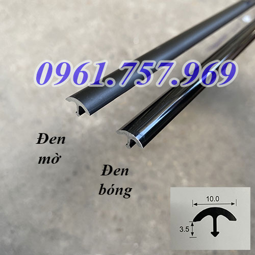 nẹp nhôm t cong màu đen