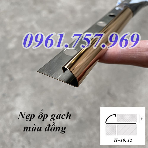 Nẹp ốp gạch màu đồng