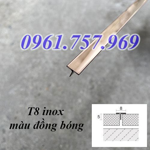 Nẹp T inox màu đồng