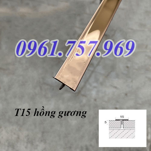 Nẹp t inox màu hồng