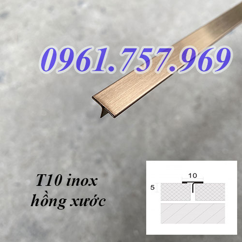 Nẹp T10 inxo đồng xước