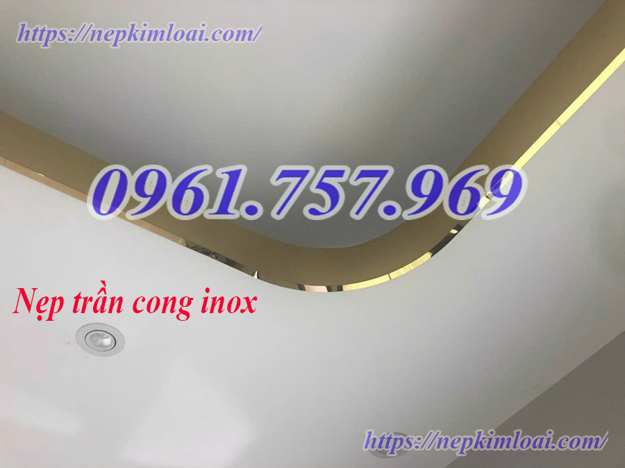 Nẹp inox trần thạch cao, nẹp ốp trần, nẹp inox trần cong Nẹp Kim Loại 969