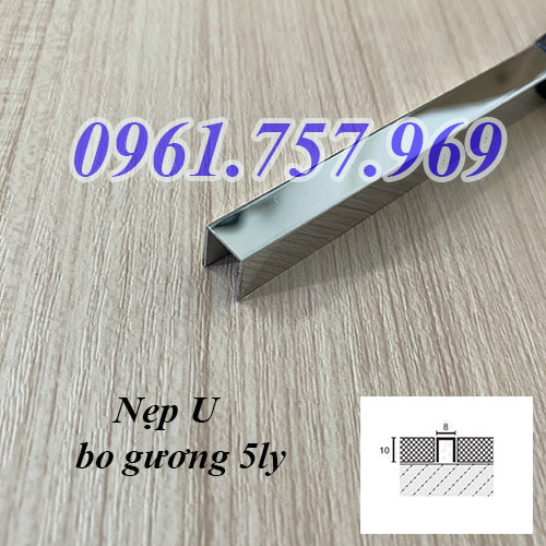 Nẹp U bo gương 5 ly