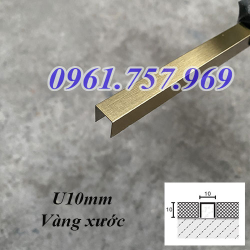 Nẹp U vàng xước