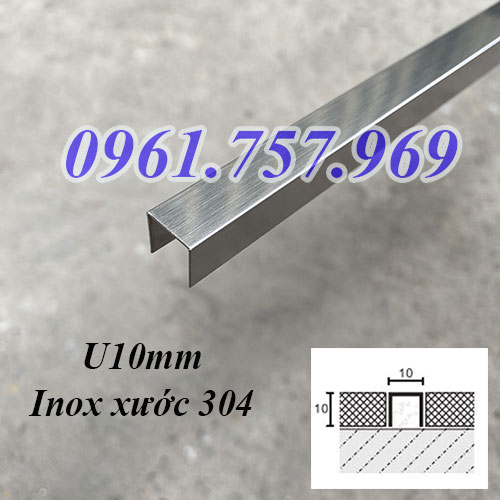 Nẹp U10 inox xước