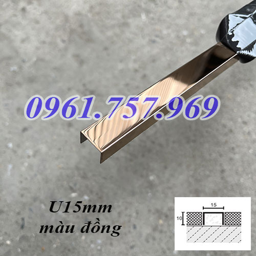 Nẹp U15 màu đồng