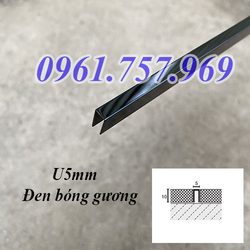 Nẹp U5mm màu đen