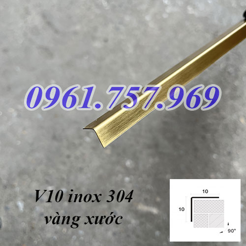 Nẹp V10 inox vàng xước