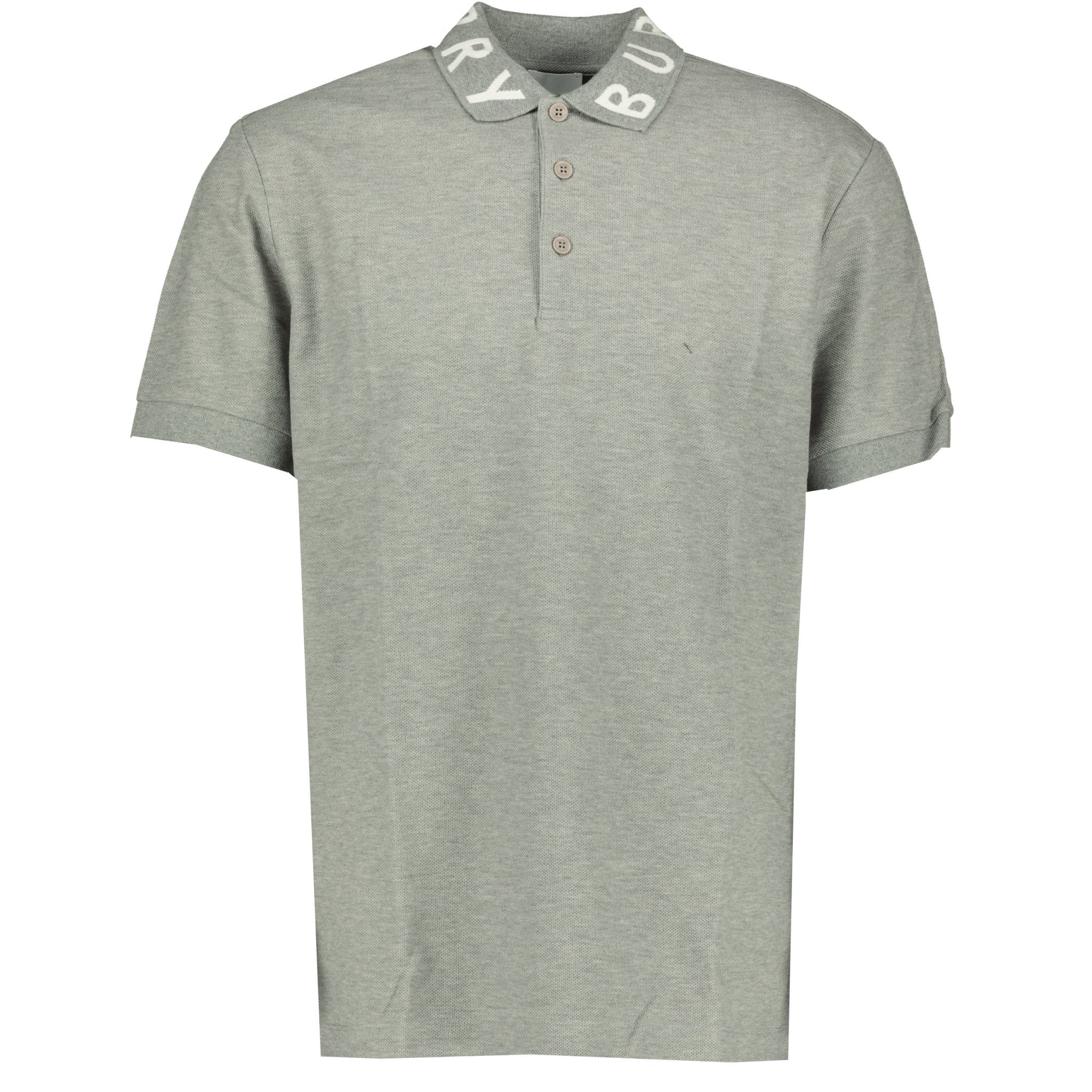 Burberry Logo Intarsia Cotton Piqu Polo Grey