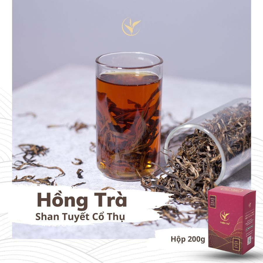Hồng Trà Shan Tuyết Cổ Thụ 1 tôm 1 lá -Hộp 200gram biếu tặng