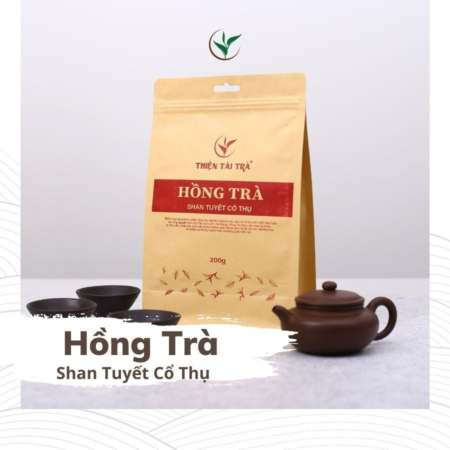 Hồng Trà Shan Tuyết Cổ Thụ 1 tôm 2 lá - Túi 200gram (Nguyên liệu pha chế)