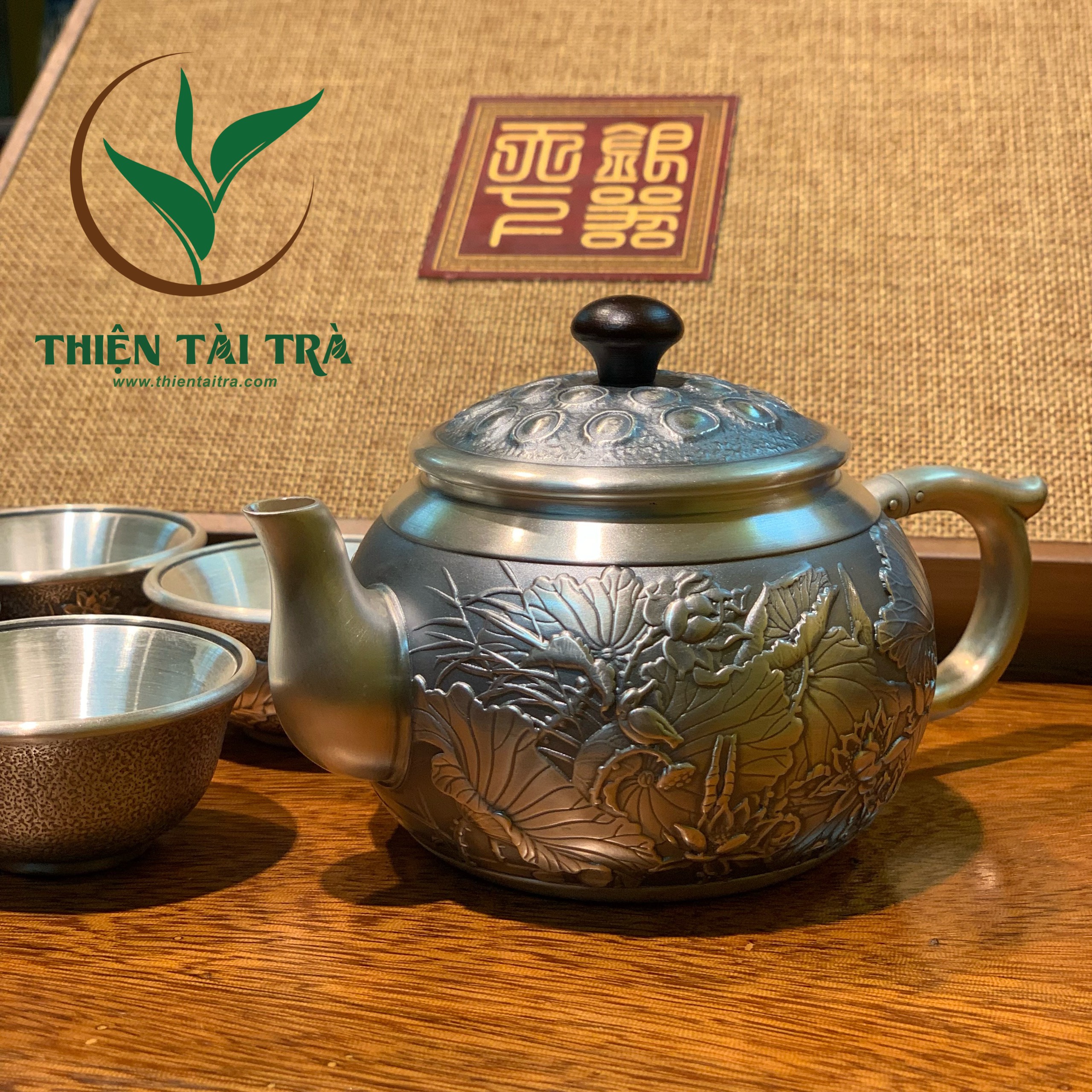 Bộ Ấm Chén Bạc Nguyên Chất 999