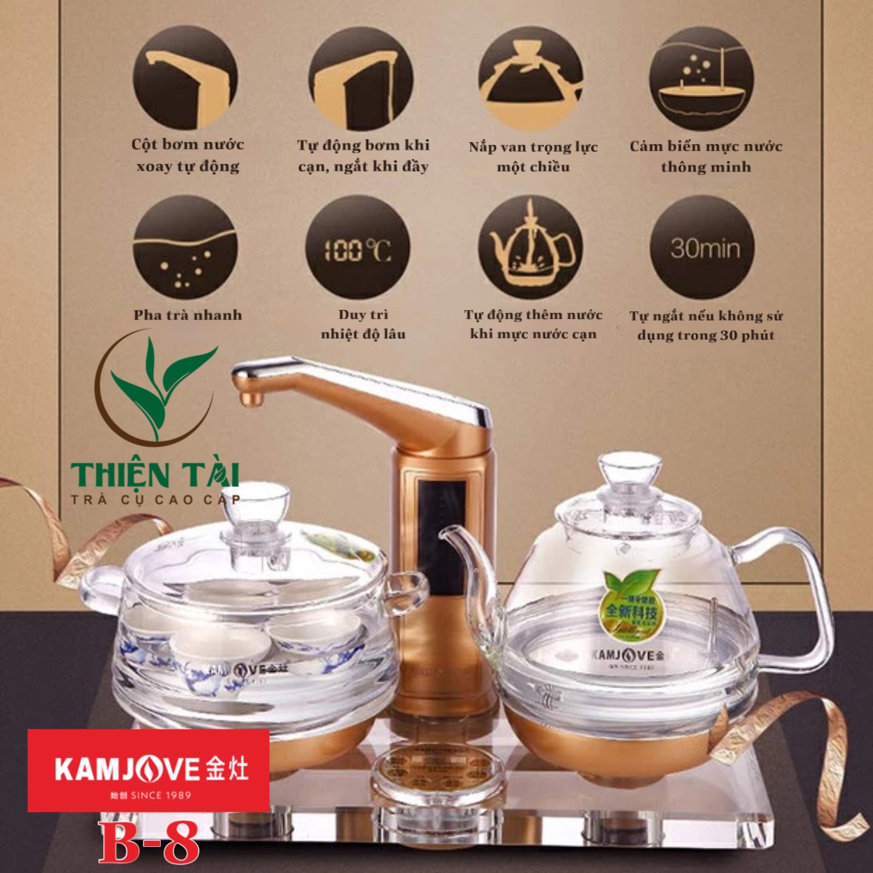 Bộ Ấm Điện Bàn Trà Thông Minh Kamjove B-8