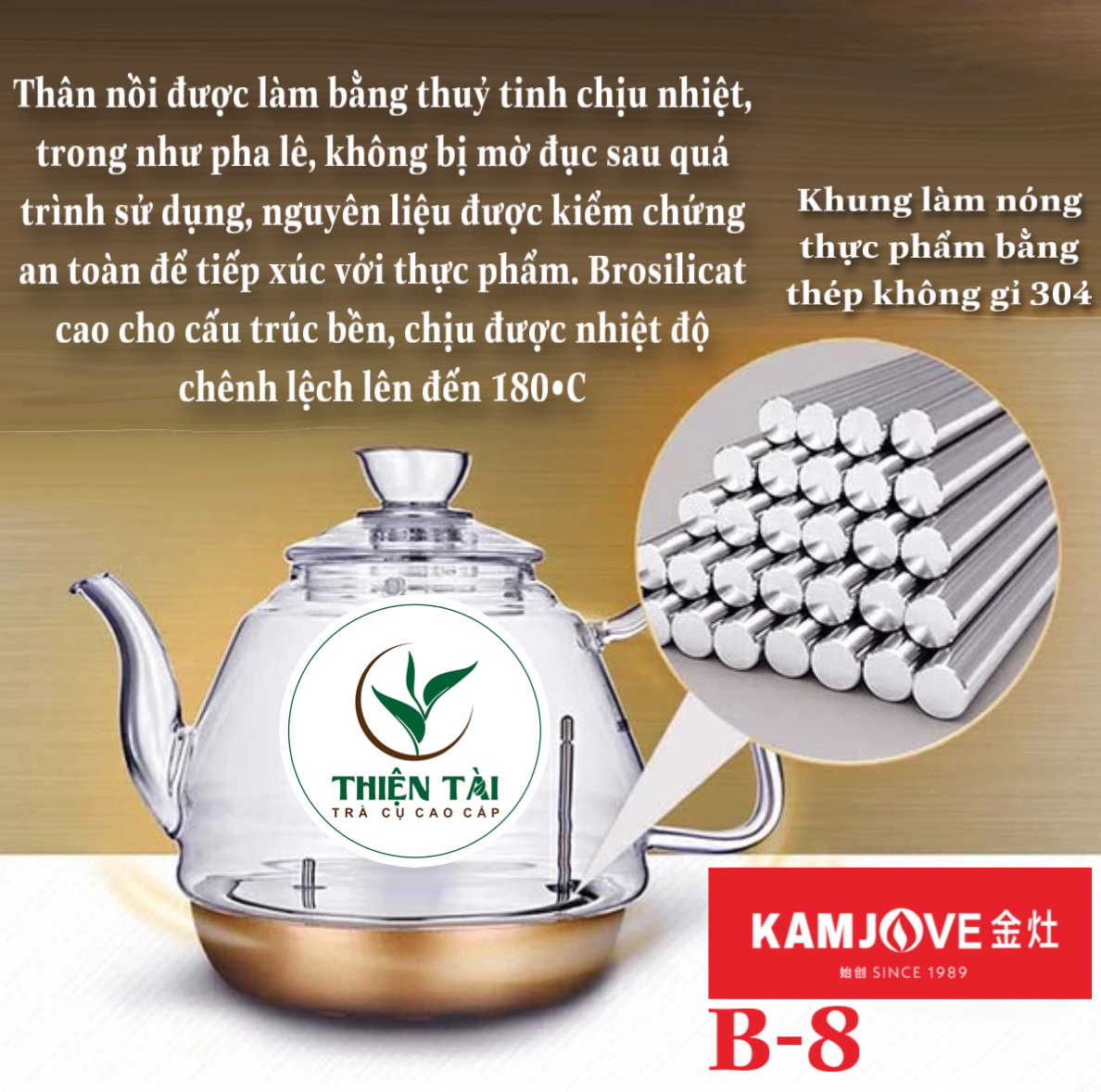 Bộ Ấm Điện Bàn Trà Thông Minh Kamjove B-8