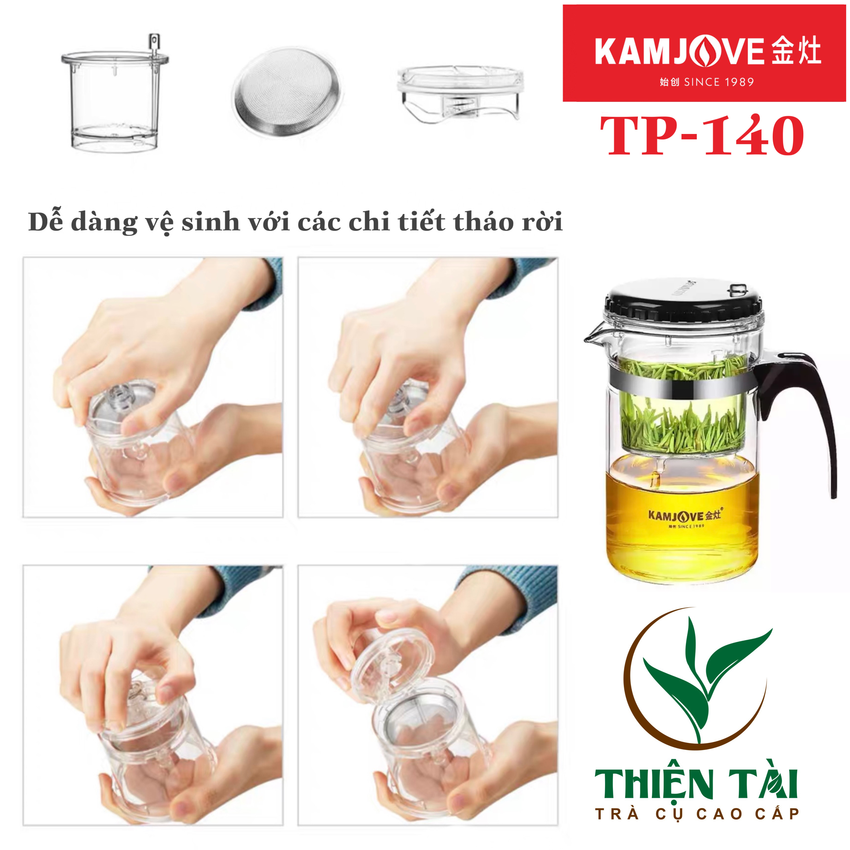 Bình Pha Trà Thông Minh Kamjove TP-140 (300ml)