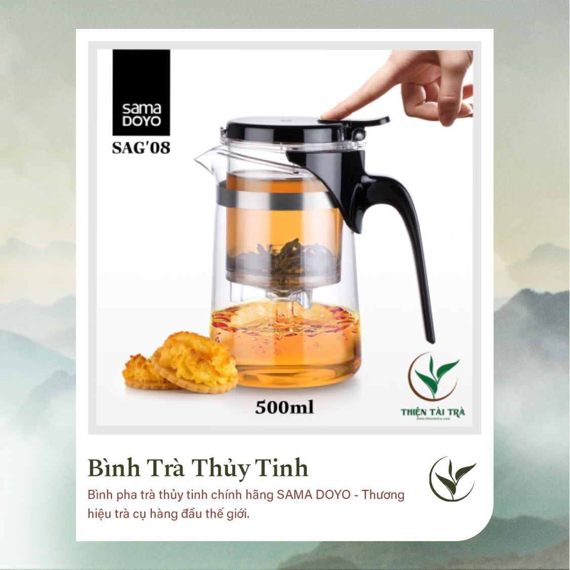 Bình Trà Thủy Tinh SAMADOYO SAG-8 (500ml)