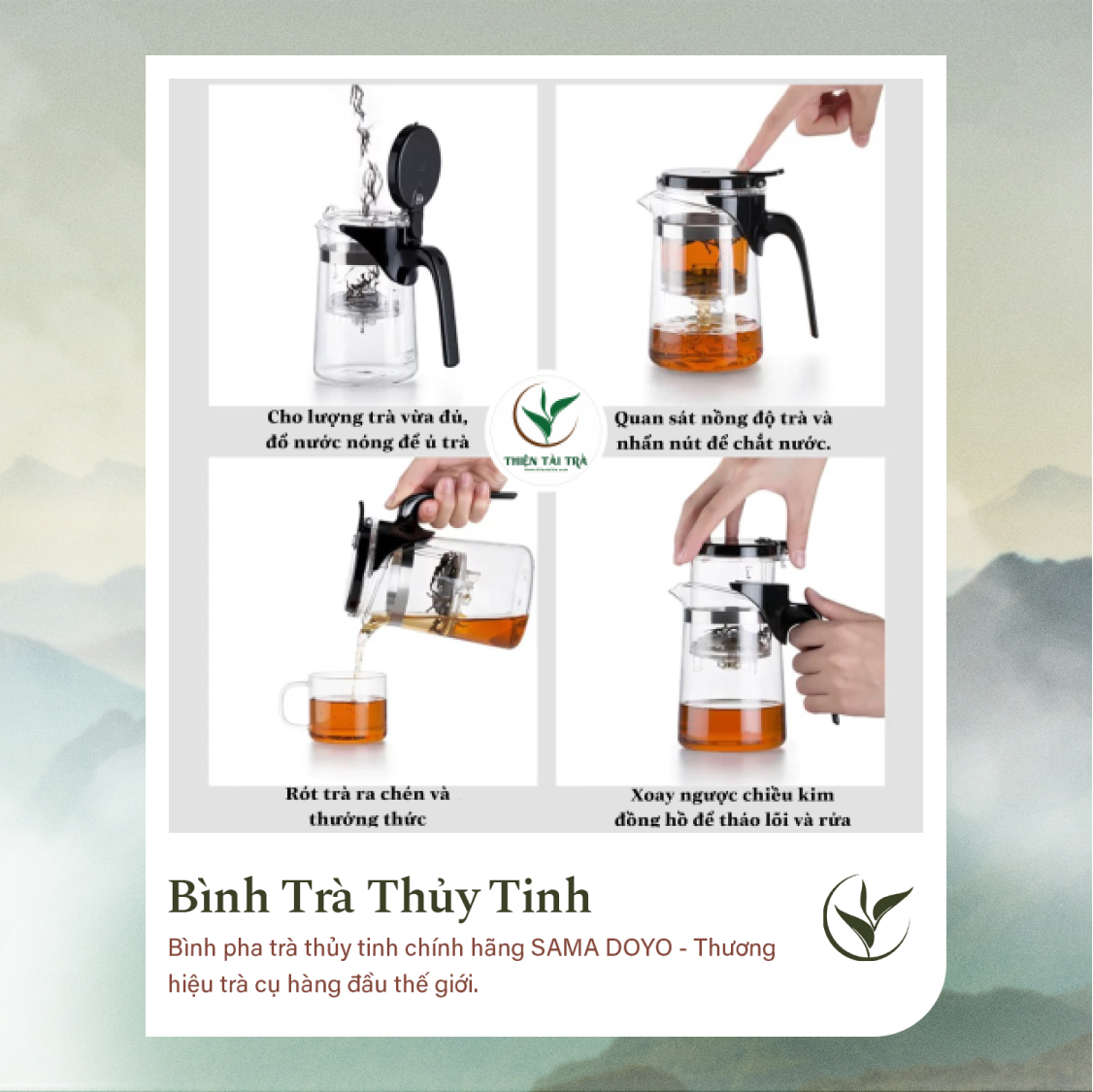 Bình Trà Thủy Tinh SAMADOYO SAG-8 (500ml)