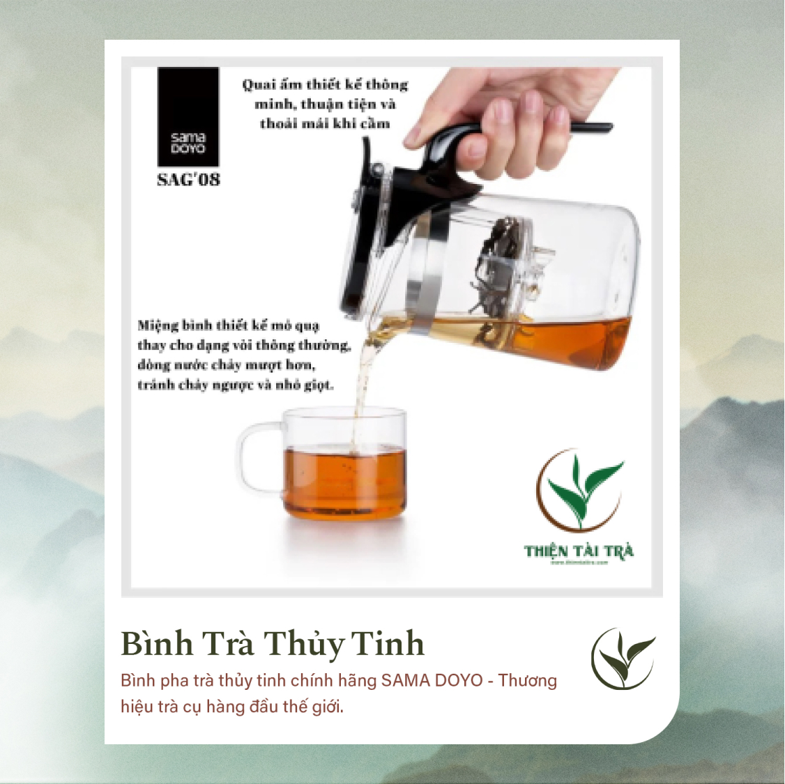 Bình Trà Thủy Tinh SAMADOYO SAG-8 (500ml)