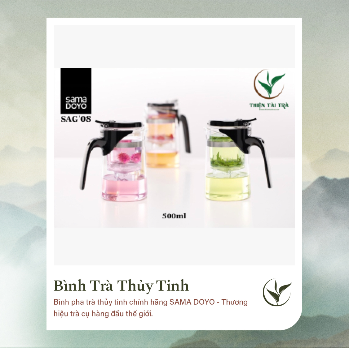 Bình Trà Thủy Tinh SAMADOYO SAG-8 (500ml)