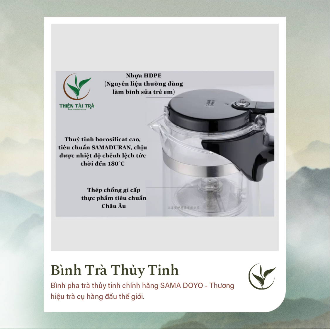 Bình Trà Thủy Tinh SAMADOYO SAG-10 (750ml)