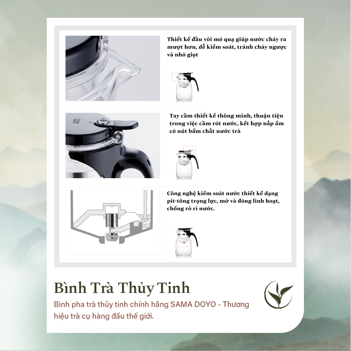 Bình Trà Thủy Tinh SAMADOYO A-12 (600ml)