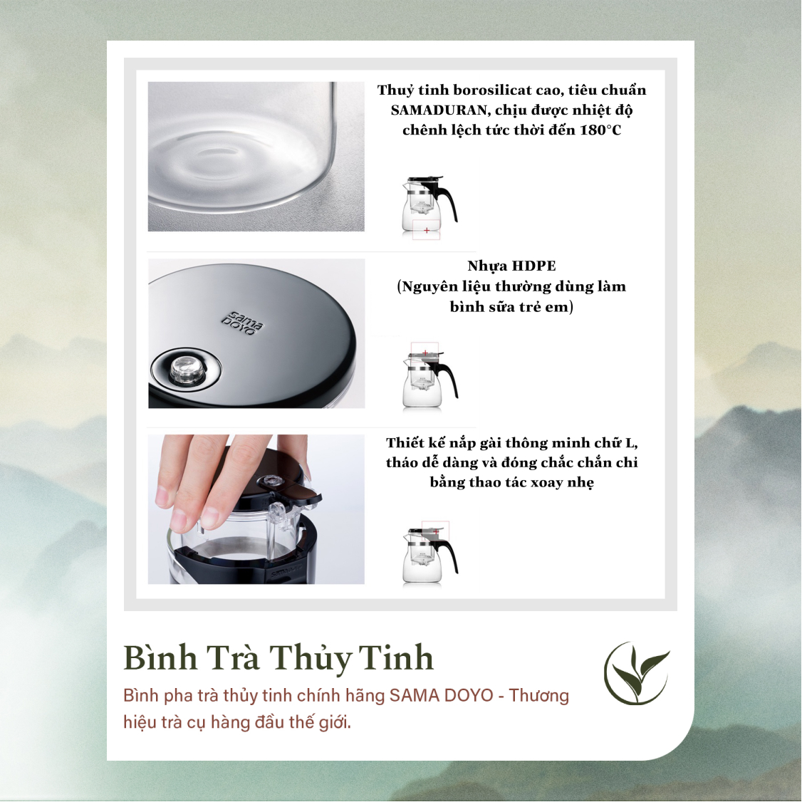 Bình Trà Thủy Tinh SAMADOYO A-12 (600ml)