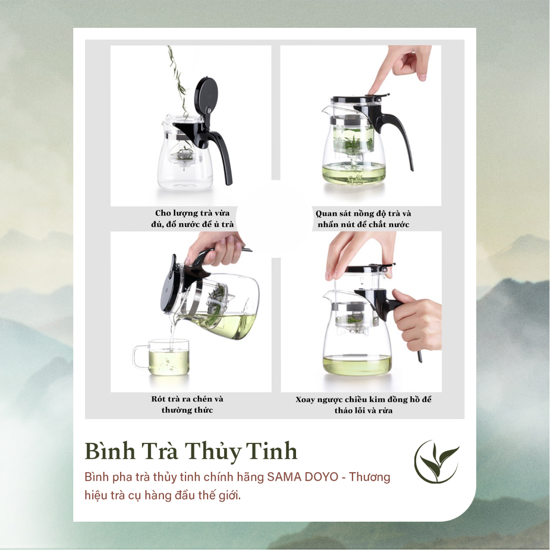 Bình Trà Thủy Tinh SAMADOYO A-12 (600ml)