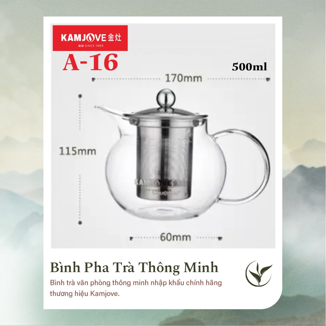Ấm Pha Trà Thủy Tinh Kamjove A-16 (500ml)