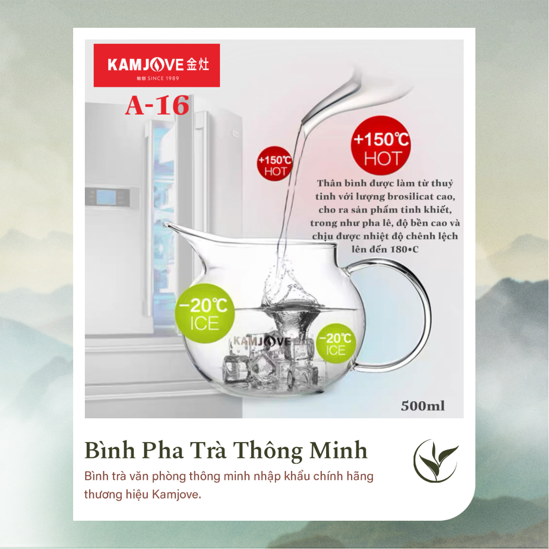Ấm Pha Trà Thủy Tinh Kamjove A-16 (500ml)