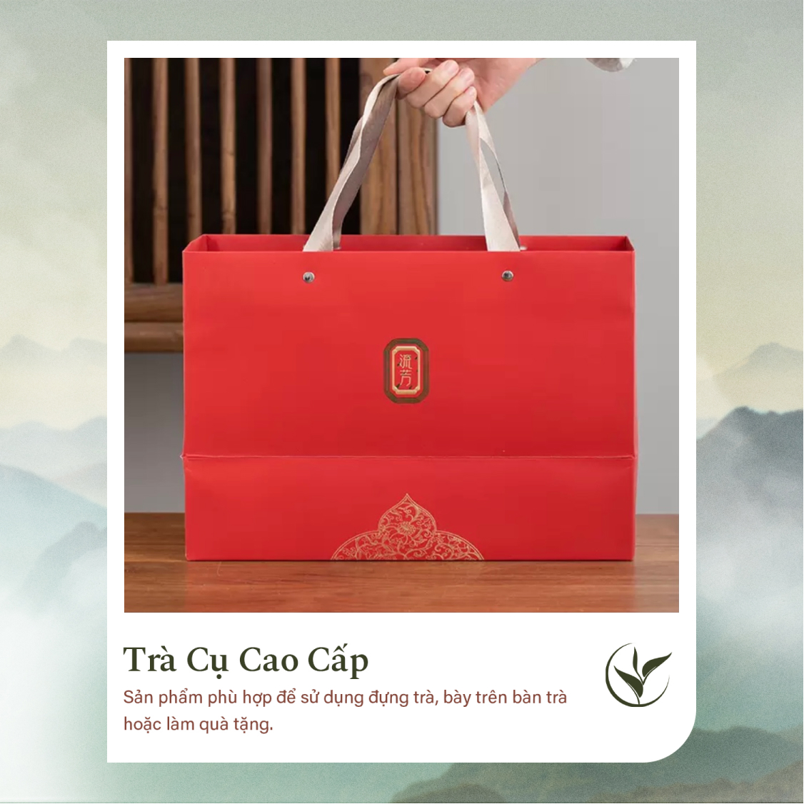 Set 2 lọ đựng trà men hoa nổi (hộp đỏ)