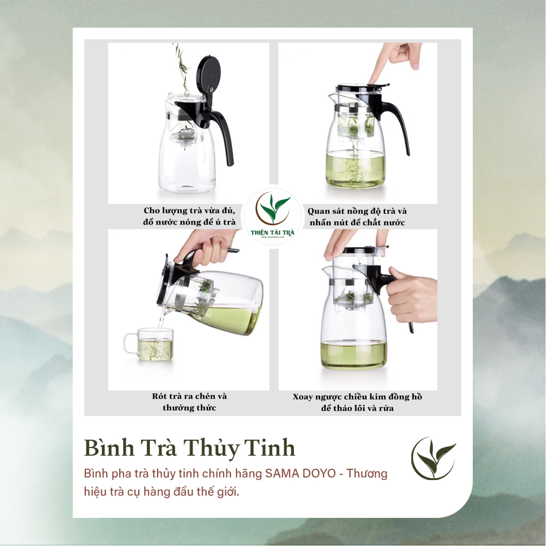 Bình Trà Thủy Tinh SAMADOYO A-14 (900ml)