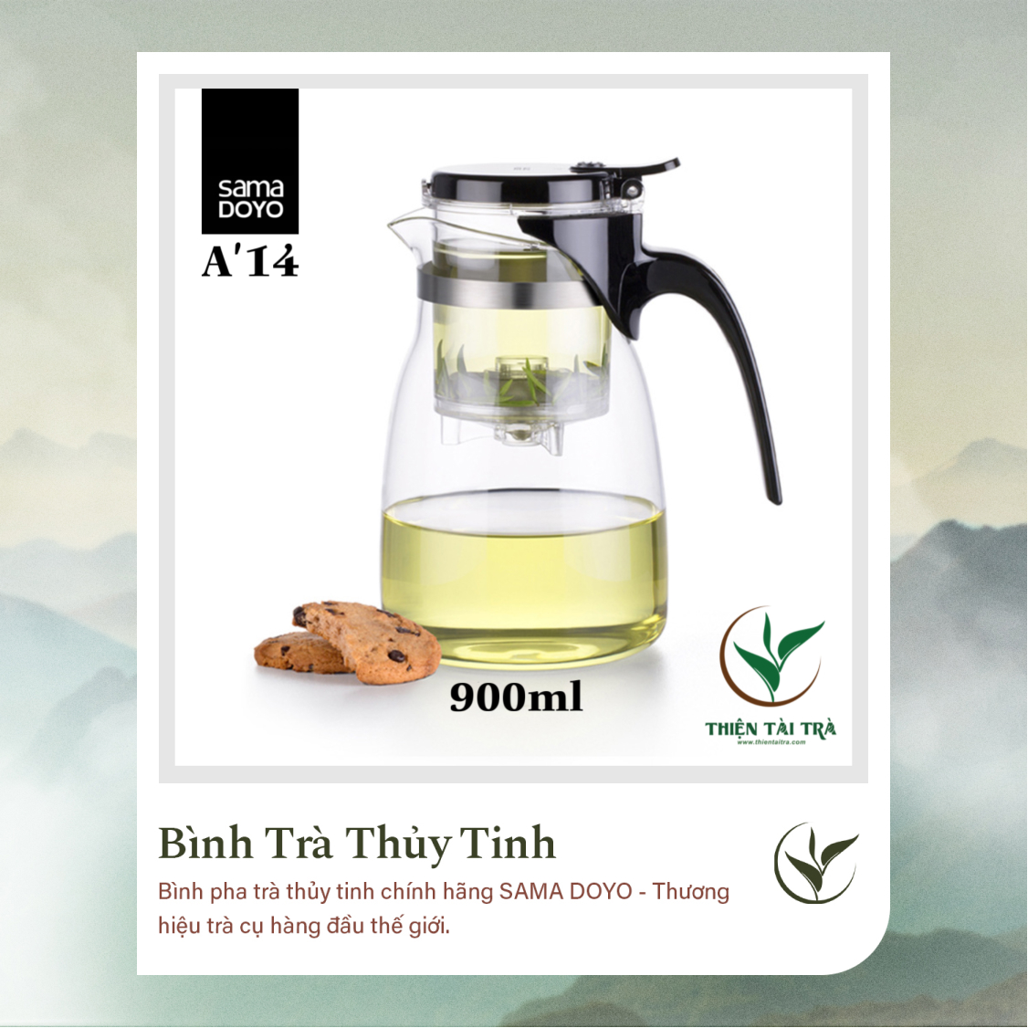 Bình Trà Thủy Tinh SAMADOYO A-14 (900ml)