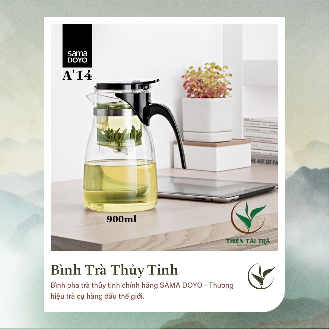 Bình Trà Thủy Tinh SAMADOYO A-14 (900ml)
