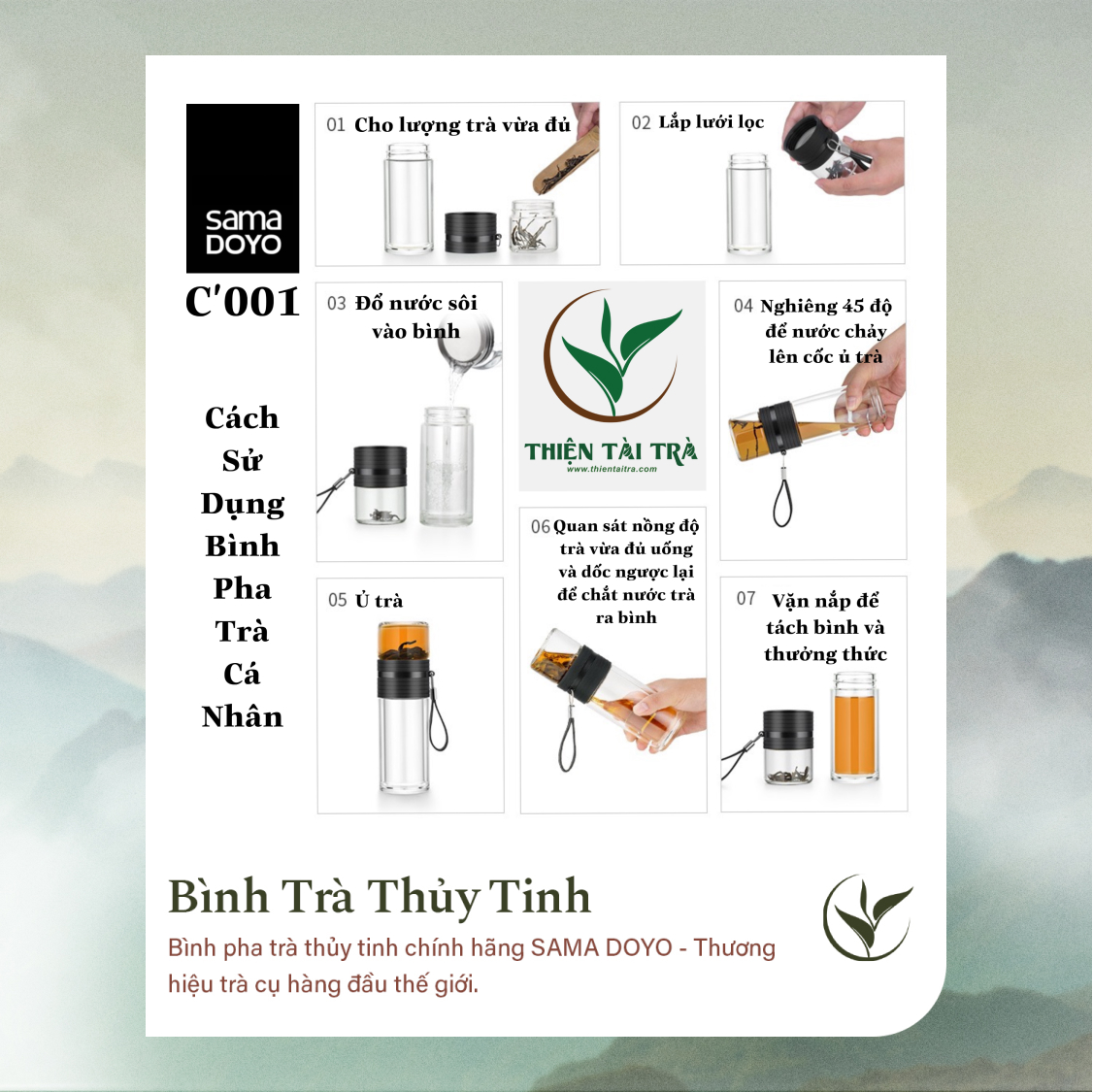 Bình Pha Trà Cá Nhân SAMADOYO-Silicon C-001 (238ml)