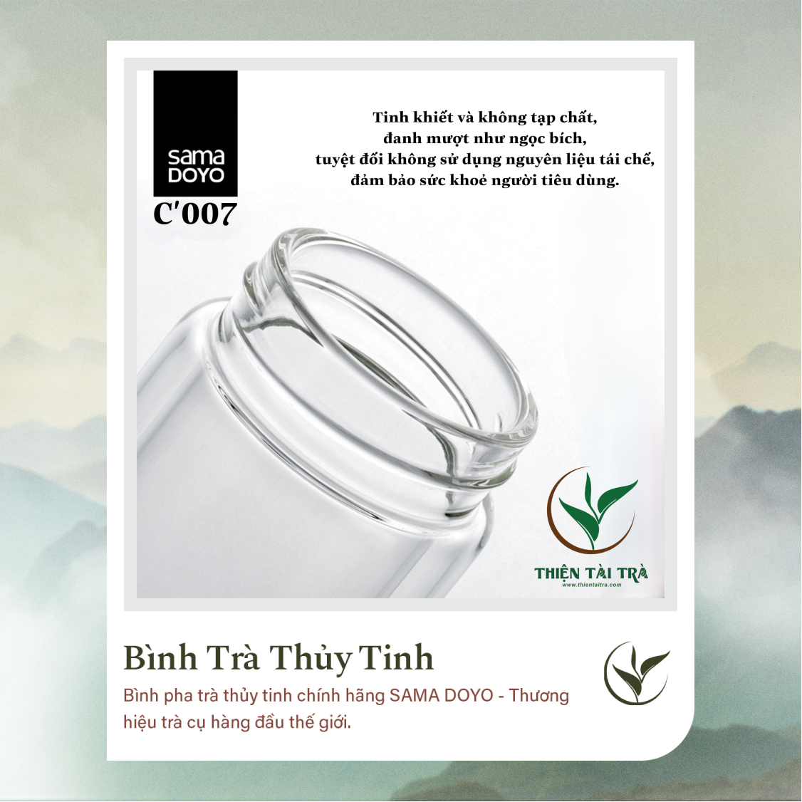 Bình Pha Trà Cá Nhân SAMADOYO-Thép Bạc C-007 (238ml)
