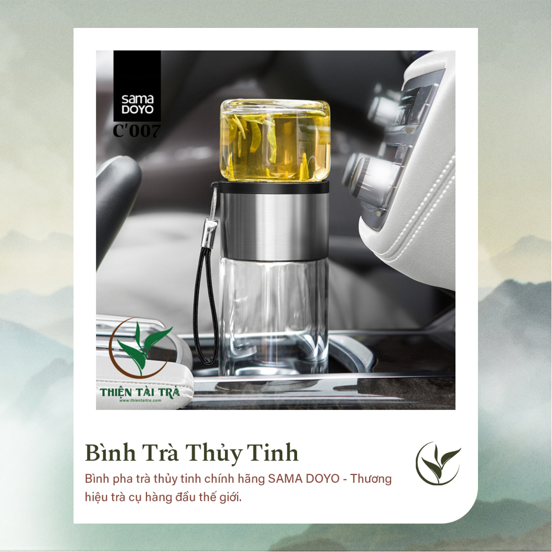 Bình Pha Trà Cá Nhân SAMADOYO-Thép Bạc C-007 (238ml)