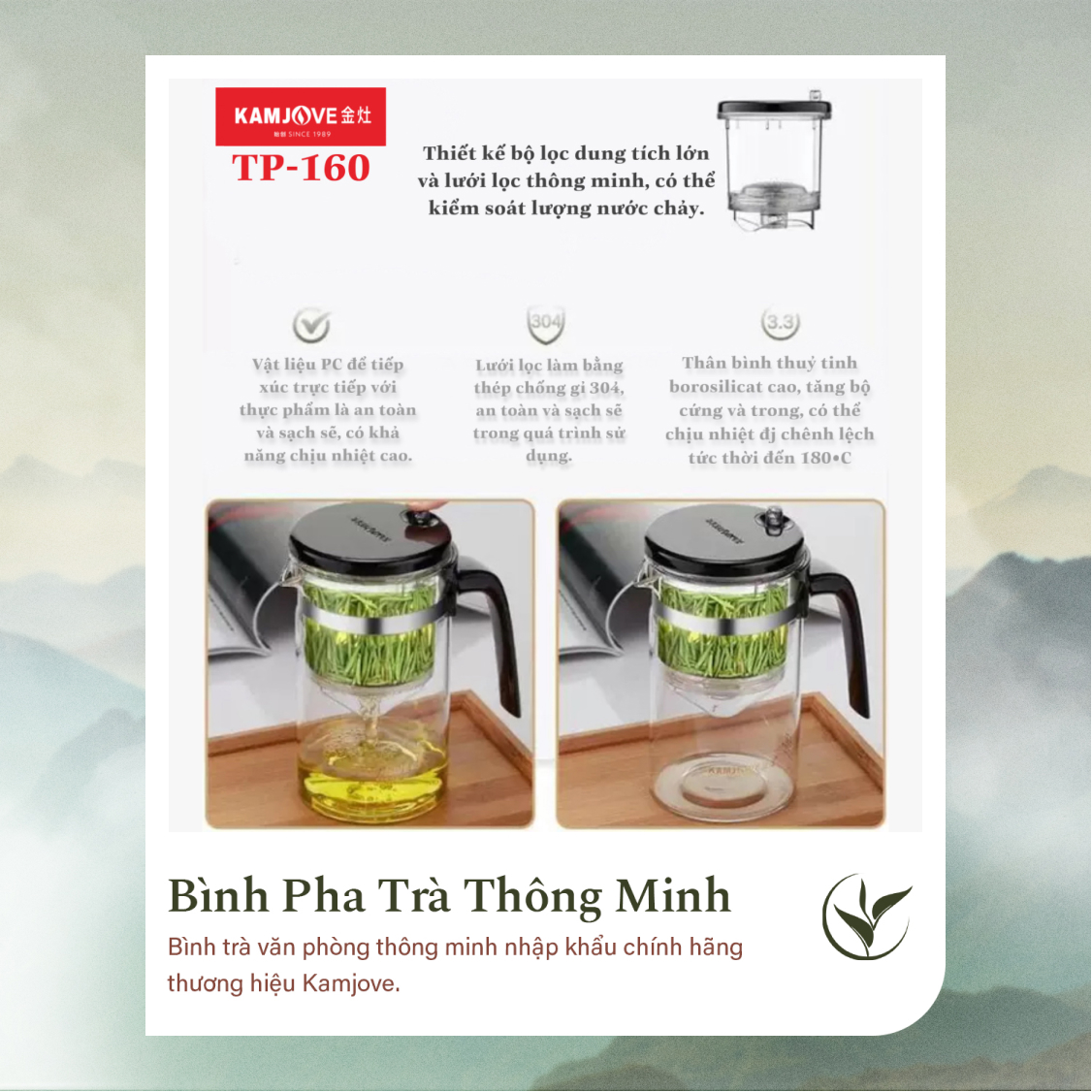 Bình Pha Trà Thông Minh Kamjove TP-160 (500ml)