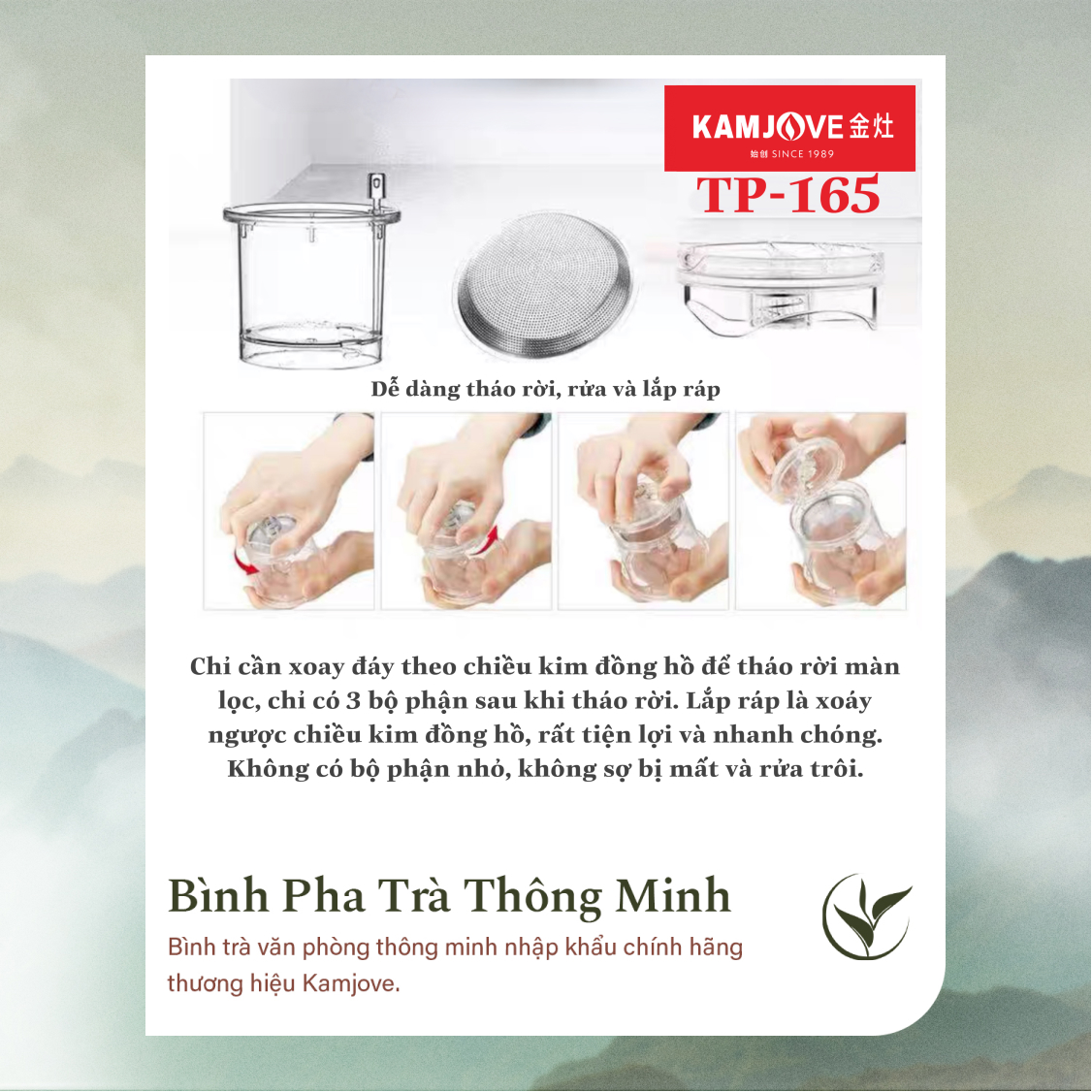 Bình Pha Trà Thông Minh Kamjove TP-165 (550ml)