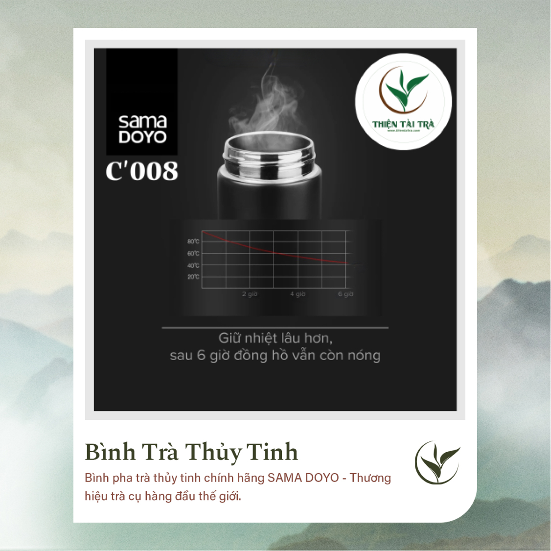 Bình Pha Trà Cá Nhân SAMADOYO-Vỏ Thép Không Gỉ C-008 (300ml)