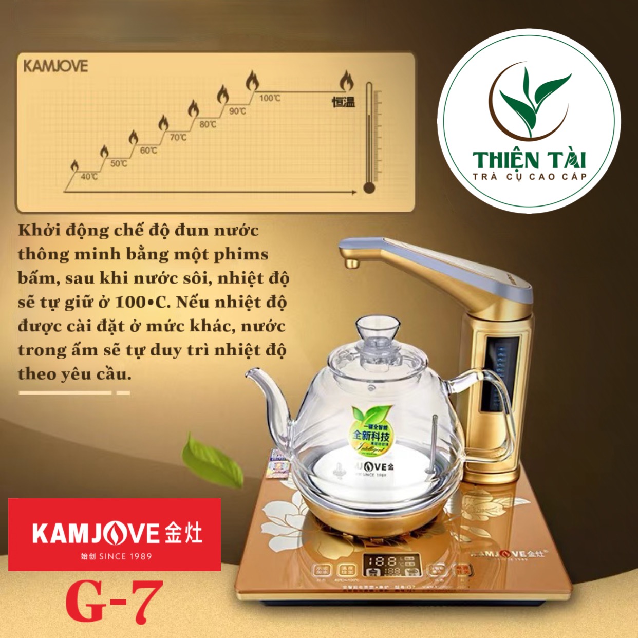 Ấm Điện Bàn Trà Thông Minh Kamjove G-7